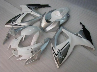 Blanco Plata Carrocería Motocicletas Suzuki GSXR 600 / 750 K6 06-07