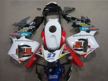 Blanco Rojo Azul Lee 27 Carenado Moto Honda CBR 600 RR 05-06