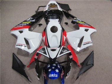 Blanco Rojo Azul Lee Carenado Moto Honda CBR 600 RR 05-06