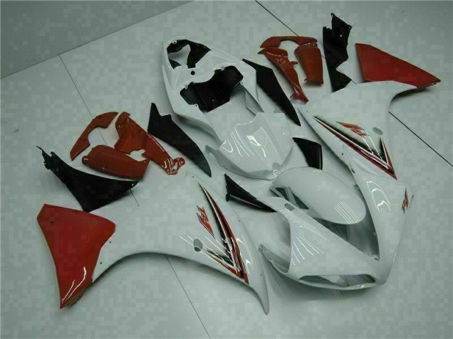 Blanco Rojo Carenado Moto Yamaha R1 09-11