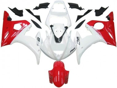 Blanco Rojo Carenado Moto Yamaha R6 03-05