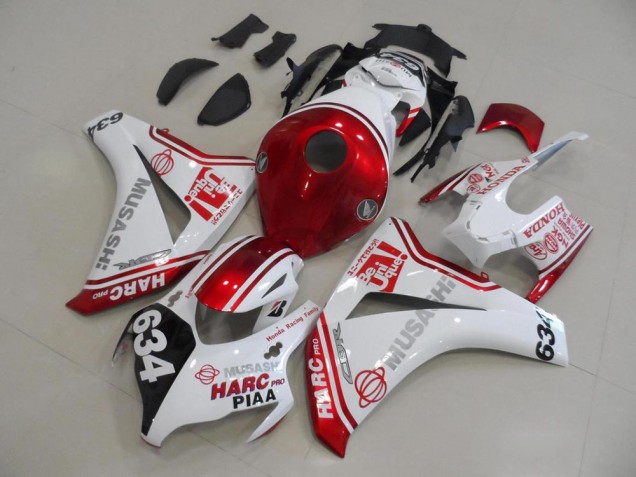 Blanco Rojo HARC Pro PIAA 634 Kits Carenado Moto Honda CBR 1000 RR 08-11