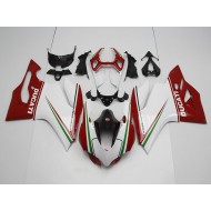Blanco Rojo Inyección Kits Carenado Moto Ducati 1199 11-14