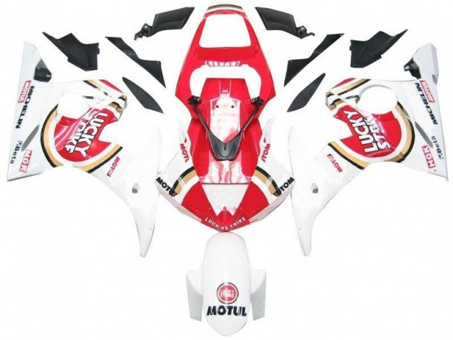 Blanco Rojo Lucky Strike Carenado Moto Yamaha R6 03-05 Blanco Rojo Lucky Strike Carenado Moto Yamaha R6 03-05