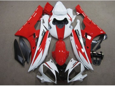 Blanco Rojo Negro Calcomanía Carenado Moto Yamaha R6 06-07