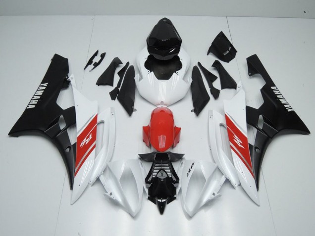 Blanco Rojo & Negro Mate Carenado Moto Yamaha R6 06-07 Blanco Rojo & Negro Mate Carenado Moto Yamaha R6 06-07