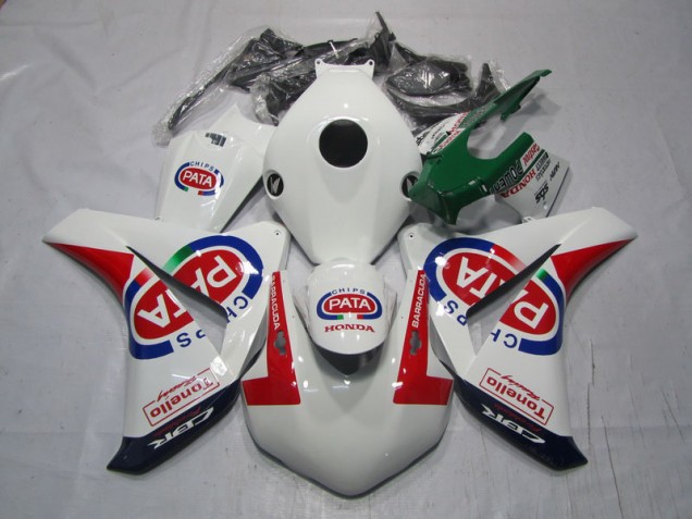 Blanco Rojo PATA Carenado Moto & Plástico Honda CBR 1000 RR 08-11 Blanco Rojo PATA Carenado Moto & Plástico Honda CBR 1000 RR 08-11