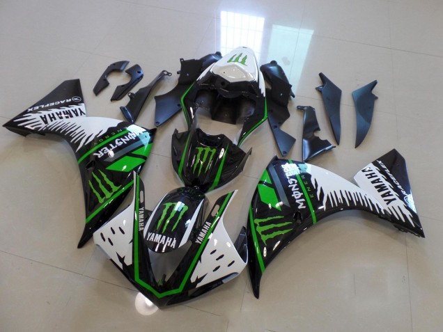 Blanco Verde Big Monster Carenado Moto Yamaha R1 09-11 Blanco Verde Big Monster Carenado Moto Yamaha R1 09-11