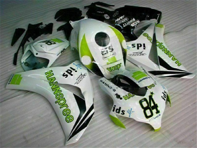 Blanco Verde Hannspree 84 Carenado Moto Honda CBR 1000 RR 08-11 Blanco Verde Hannspree 84 Carenado Moto Honda CBR 1000 RR 08-11
