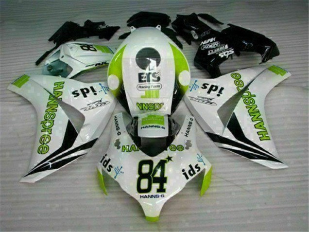 Blanco Verde Hannspree 84 Carenado Moto Honda CBR 1000 RR 08-11 Blanco Verde Hannspree 84 Carenado Moto Honda CBR 1000 RR 08-11