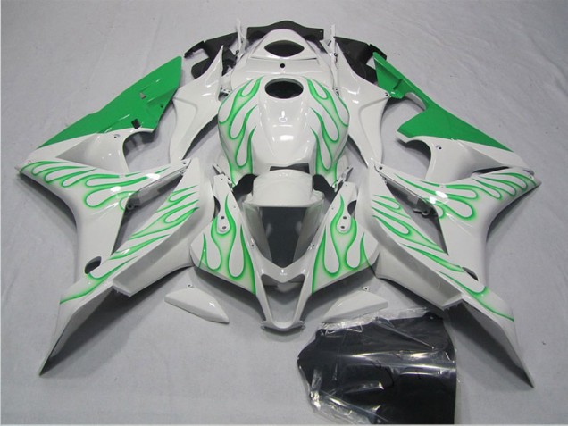Blanco Verde Llama Carenado Moto Honda CBR 600 RR 07-08 Blanco Verde Llama Carenado Moto Honda CBR 600 RR 07-08