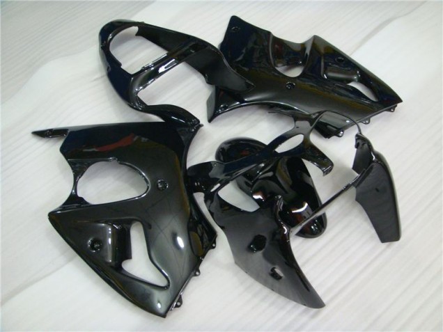 Brillante Negro Carenado Moto Kawasaki ZX6R 00-02 Brillante Negro Carenado Moto Kawasaki ZX6R 00-02