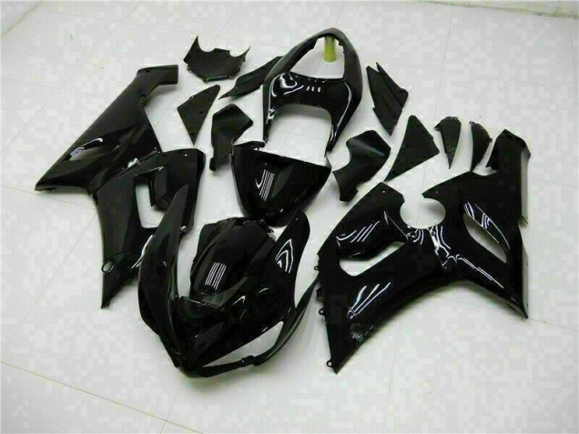Brillante Negro Carenado Moto Kawasaki ZX6R 05-06
