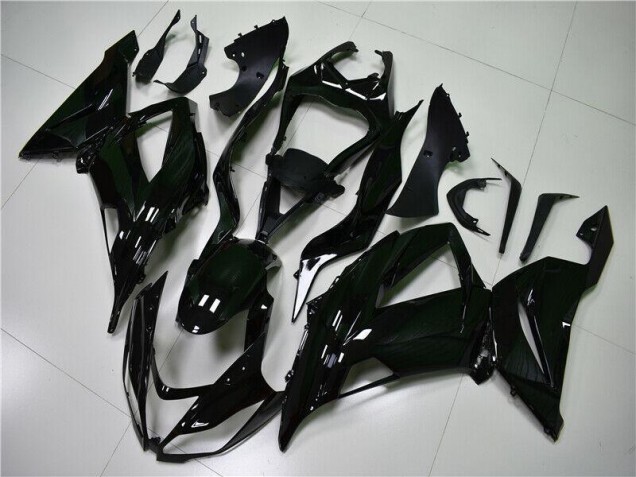 Brillante Negro Carenado Moto Kawasaki ZX6R 13-18 Brillante Negro Carenado Moto Kawasaki ZX6R 13-18