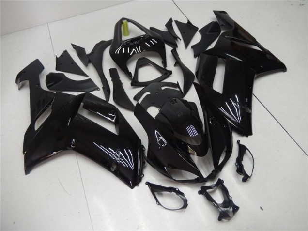 Brillante Negro Kits Carenado Moto Kawasaki ZX6R 07-08
