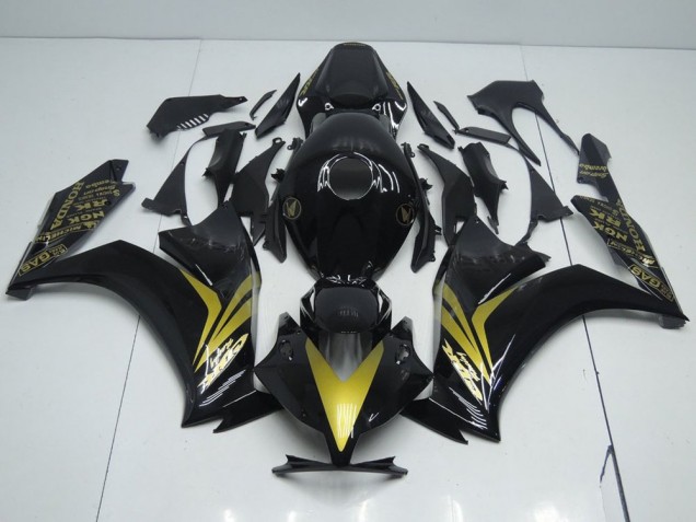 Brillante Negro & Oro Carenado Moto Honda CBR 1000 RR 12-16