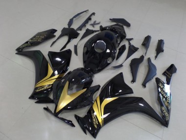 Brillante Negro Oro Pegatinas Carenado Moto Honda CBR 1000 RR 12-16