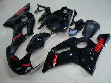 Brillante Negro Rojo Calcomanías Kits Completo Carenado Moto Yamaha R6 98-02
