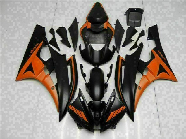 Naranja Negro ABS Kits Carenado Moto Yamaha R6 06-07 Naranja Negro ABS Kits Carenado Moto Yamaha R6 06-07