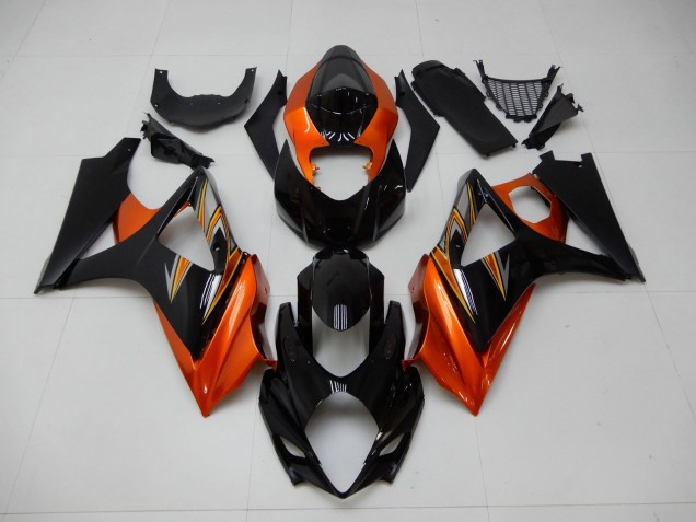 Naranja Negro Carenado Moto Suzuki GSXR 1000 K7 07-08 Naranja Negro Carenado Moto Suzuki GSXR 1000 K7 07-08