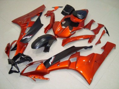 Naranja Negro Mate Kits Completo Carenado Moto ABS Yamaha R6 06-07