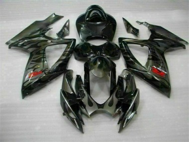 Negro ABS Carenado Motocicleta Suzuki GSXR 600 / 750 K6 06-07