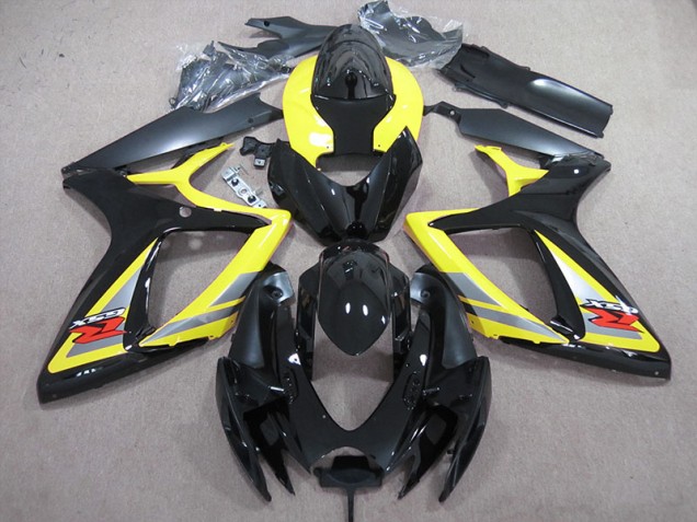 Negro Amarillo Carenado Moto Suzuki GSXR 600 K6 06-07 Negro Amarillo Carenado Moto Suzuki GSXR 600 K6 06-07
