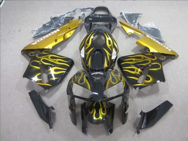 Negro Amarillo Llama Carenado Moto Honda CBR 600 RR 05-06