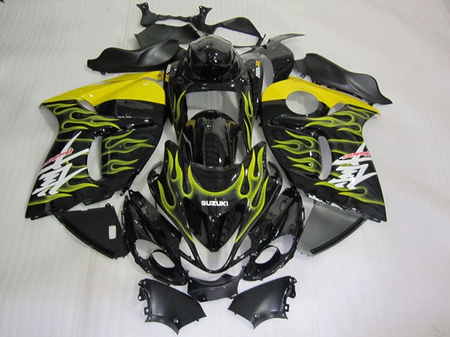 Negro Amarillo Llama Carenado Moto Suzuki GSXR 1300 Hayabusa 08-19 Negro Amarillo Llama Carenado Moto Suzuki GSXR 1300 Hayabusa 08-19