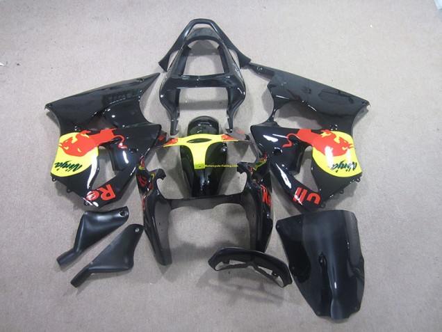 Negro Amarillo Red Bull Ninja Carenado Moto Kawasaki ZX6R 00-02 Negro Amarillo Red Bull Ninja Carenado Moto Kawasaki ZX6R 00-02