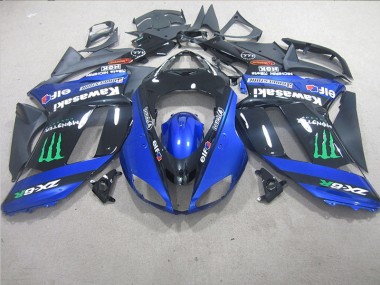 Negro Azul Monster Carenado Moto Kawasaki ZX6R 07-08
