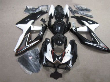 Negro Blanco ABS Moto Plástica Suzuki GSXR 600 K8 08-10