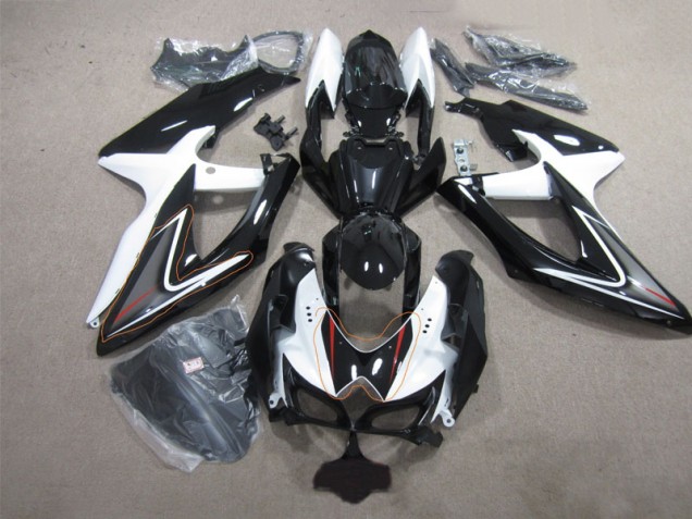 Negro Blanco ABS Moto Plástica Suzuki GSXR 600 K8 08-10