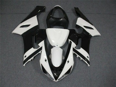 Negro Blanco ABS Moto Plástico Kawasaki ZX6R 05-06