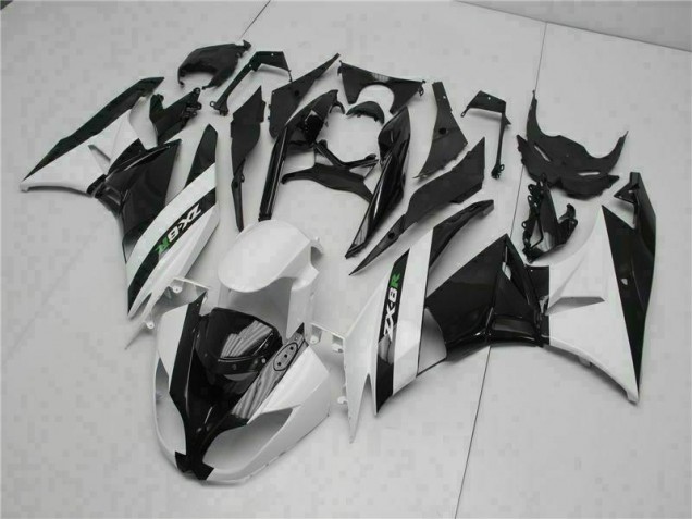 Negro Blanco Carenado Moto Kawasaki ZX6R 09-12