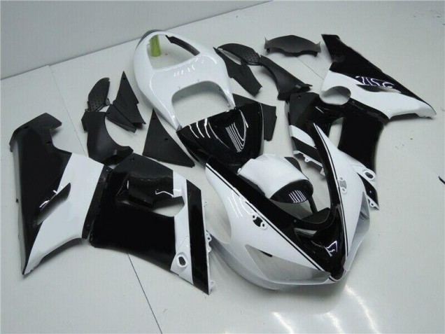 Negro Blanco Carenado & Plástico Moto Kawasaki ZX6R 05-06 Negro Blanco Carenado & Plástico Moto Kawasaki ZX6R 05-06