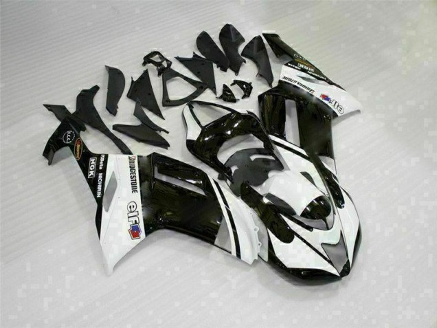 Negro Blanco Carrocería Motocicletas Kawasaki ZX6R 07-08 Negro Blanco Carrocería Motocicletas Kawasaki ZX6R 07-08