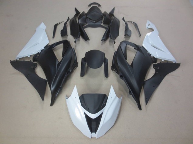 Negro Blanco Carrocería Motocicletas Kawasaki ZX6R 13-18