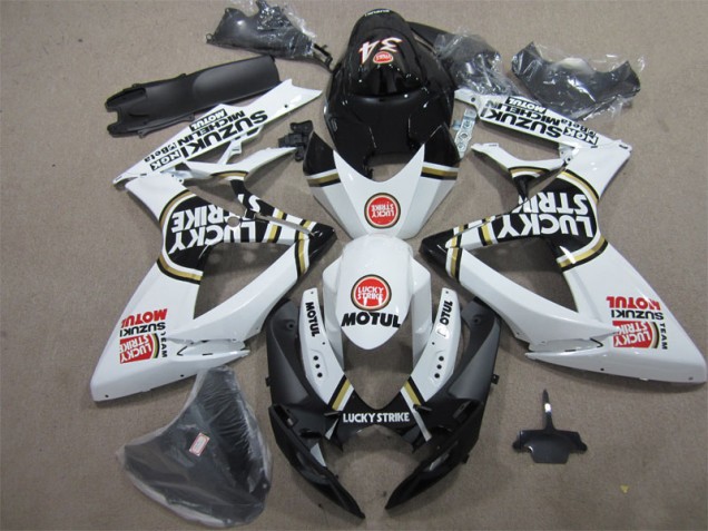 Negro Blanco Lucky Strike Motul Carenado Moto Suzuki GSXR 600 K6 06-07 Negro Blanco Lucky Strike Motul Carenado Moto Suzuki GSXR 600 K6 06-07