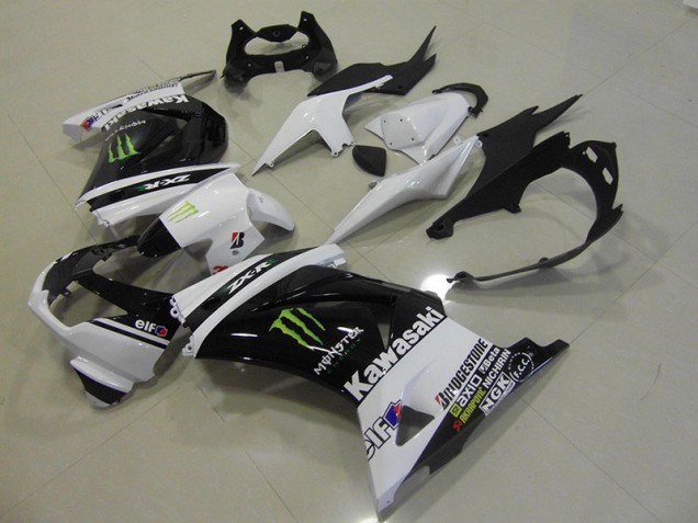 Negro Blanco Monster Kits ABS Carenado Motocicleta Kawasaki ZX 250R 08-12 Negro Blanco Monster Kits ABS Carenado Motocicleta Kawasaki ZX 250R 08-12