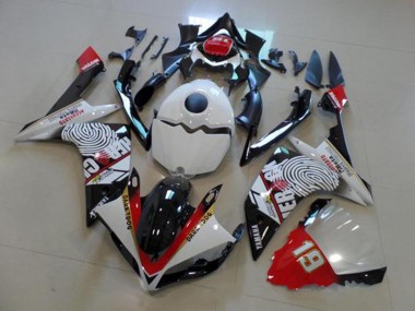 Negro Blanco Rojo Carenado Moto Yamaha R1 07-08