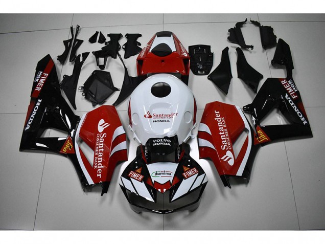Negro Blanco Rojo Santander Carenado Moto Honda CBR 1000 RR 12-16