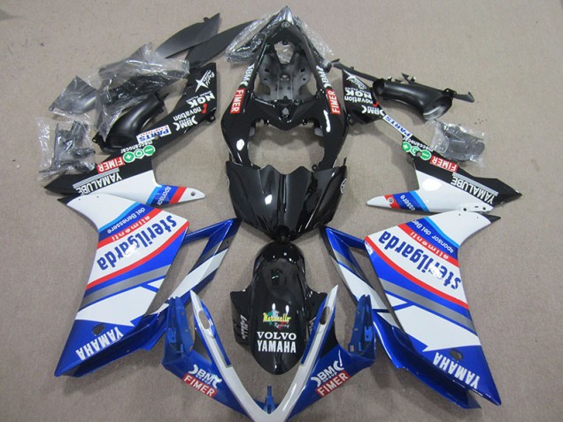 Negro Blanco Sterilgarda Carenado Moto Yamaha R1 07-08 Negro Blanco Sterilgarda Carenado Moto Yamaha R1 07-08