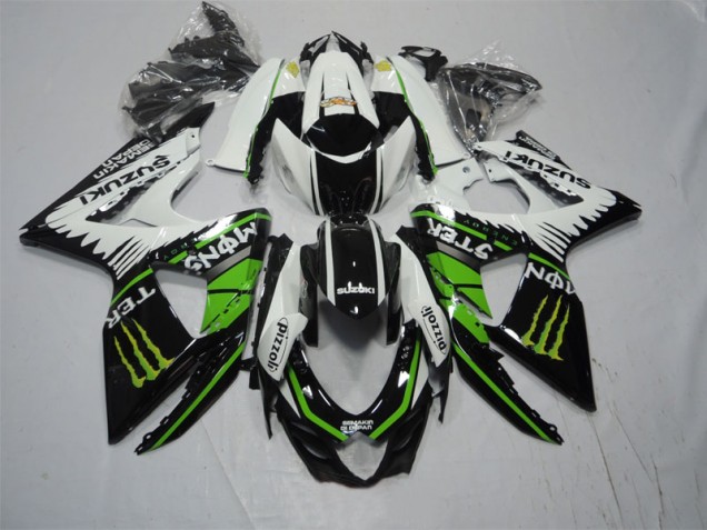 Negro Blanco Verde Monster Pizzoli Carenado Moto Suzuki GSXR 1000 K9 09-16 Negro Blanco Verde Monster Pizzoli Carenado Moto Suzuki GSXR 1000 K9 09-16