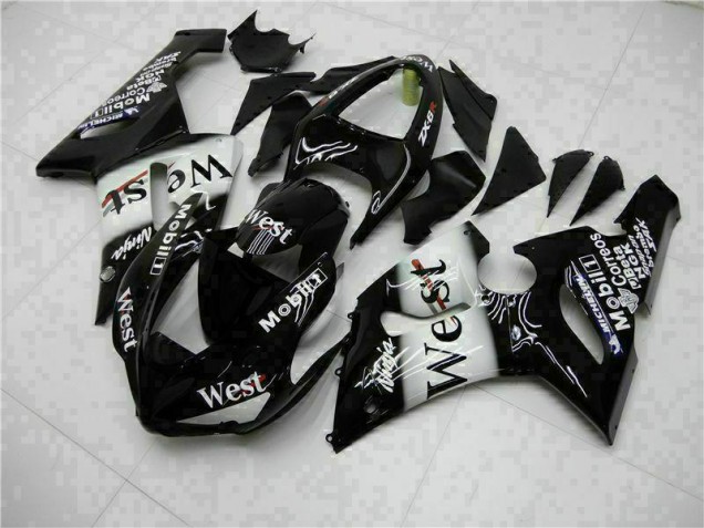 Negro Kit Completo Carenado Moto Kawasaki ZX6R 05-06