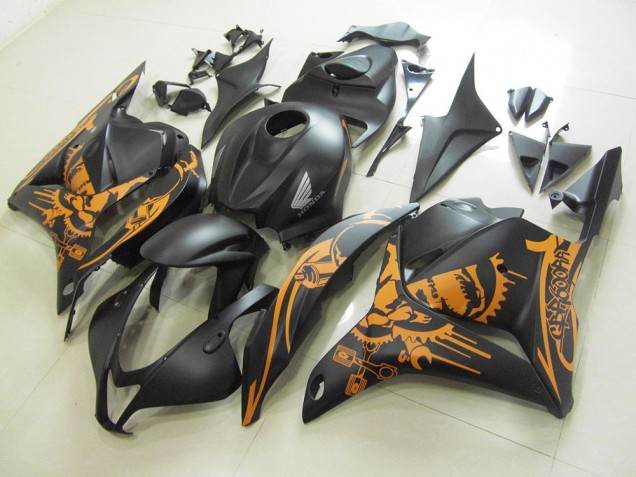Negro Mate Naranja Pegatinas Carenado Moto Honda CBR 600 RR 09-12