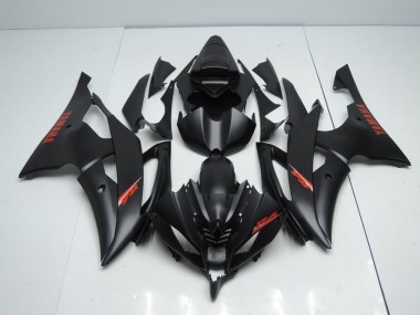 Negro Mate Rojo Calcomanías Carenado Moto Yamaha R6 08-16