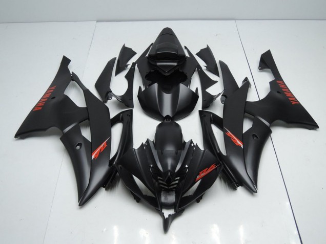 Negro Mate Rojo Calcomanías Carenado Moto Yamaha R6 08-16