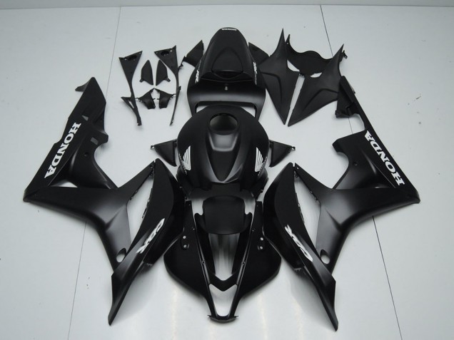 Negro Mate con Blanco Pegatinas Carenado Moto Honda CBR 600 RR 07-08
