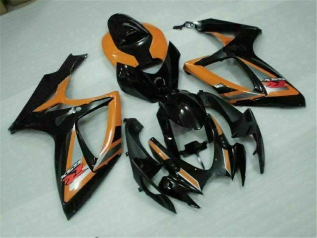 Negro Naranja Plástico Moto Suzuki GSXR 600 / 750 K6 06-07 Negro Naranja Plástico Moto Suzuki GSXR 600 / 750 K6 06-07